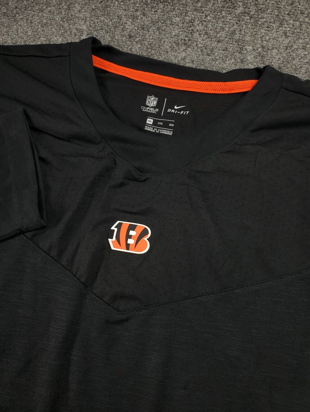 Nike Cincinnati Bengals Sideline Long Sleeve Shirt 3XL Black Orange NFL NEW